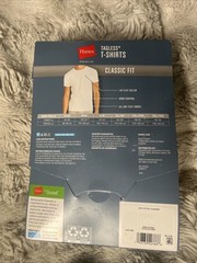 Hanes Mens Tagless White Tees Classic Fit Size XL 5-Pack Mositure wicking NEW