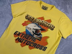 Valabasas Vintage Extreme Motocross Graphic Tee Distressed Helmet Yellow Men’s M