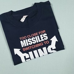 Alstyle Apparel & Active Navy T-Shirt Heavyweight Print Mens Size L