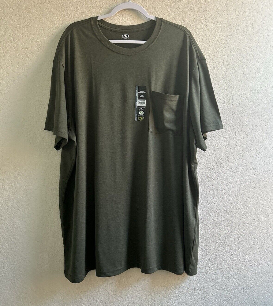Athletic Works Mens Smoky Olive Driworks Tri-Blend Pocket T-Shirt 3XL (54-56)NEW