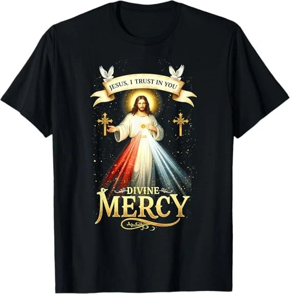 Jesus I Trust In You Divine Mercy Catholic Christian T-Shirt – Jesus Lovers Gift