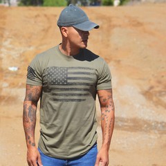 USA Distressed Flag Men T Shirt Patriotic American Tee Plus Size L-6XL