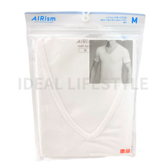 UNIQLO AIRism V-Neck Short-Sleeve T-Shirt S-4XL White/Black/Beige Men 468781 NWT