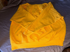 GILDAN heavy blend 2XL CATCH A RIDE TO SCHOOL YELLOW LS HOODED SWEATSHIRT NNT