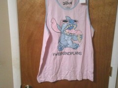 NWT Mens Disney Stitch Weekend Plans Tank Top–Sz XL-Cotton Blend