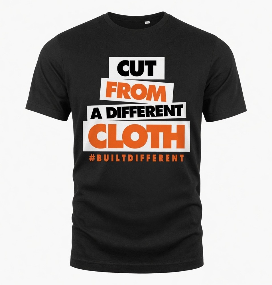 Built Different Cut From A Different Cloth T-Shirt Gym Motivation