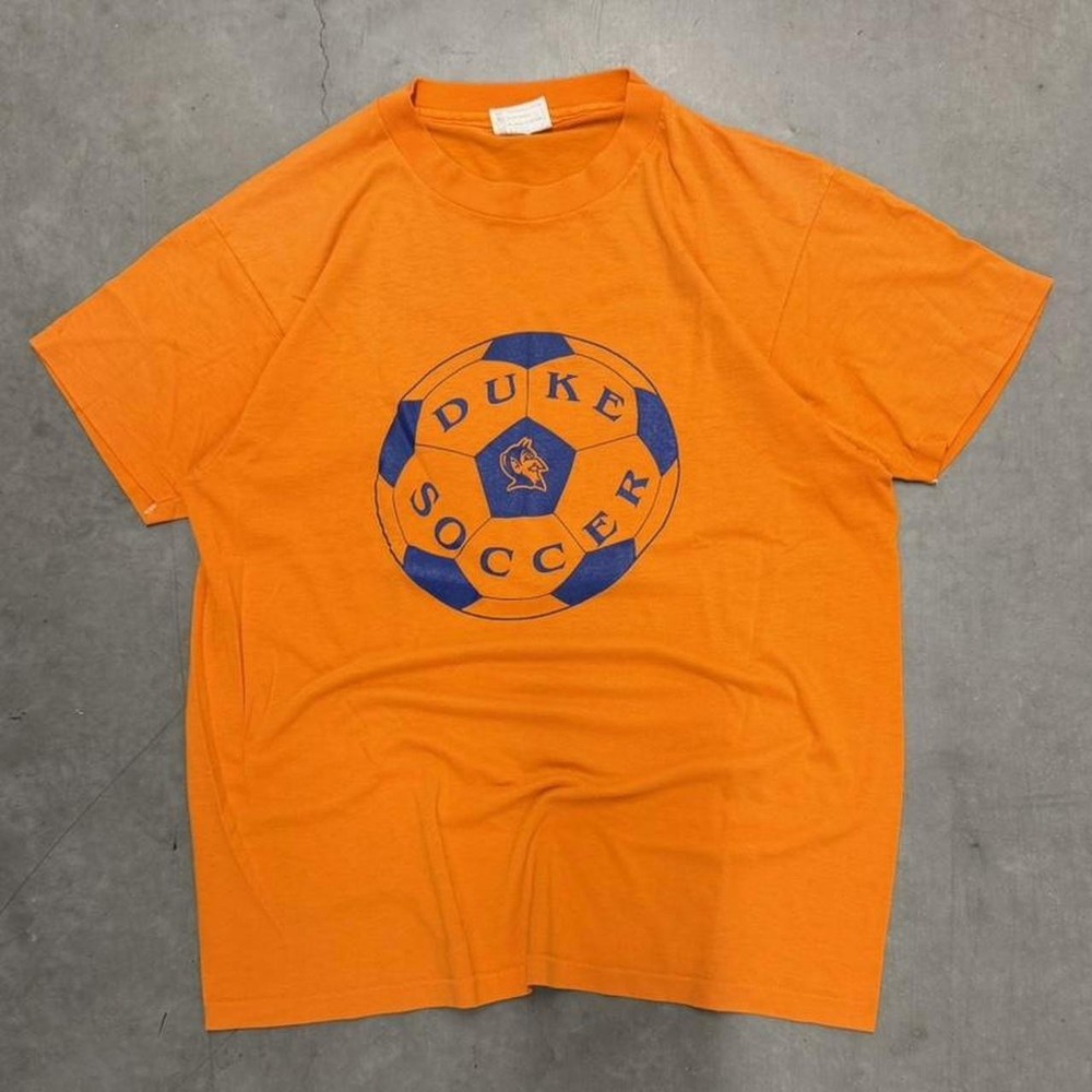 Vintage 80s Duke University Soccer Eurosport Graphic Tee Fits S/M Made In USA