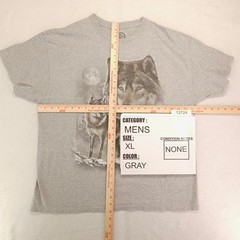 DOM Wolf Close Graphic Short Sleeve T Shirt Mens Size Extra Large XL Gray