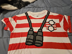 Where’s Waldo Cosplay Costume Striped Tee T-Shirt Red White Adult Medium