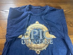 Universal Epic Universe Acid Wash Graphic T Shirt Blue Theme Park Tee XXL