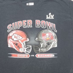 NFL Team Apparel Super Bowl LV T-Shirt Mens Medium Black Good Chiefs Buccaneers