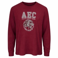 American Eagle Mens Long Sleeve Graphic T-Shirt Maroon Hellcats Rugby Large