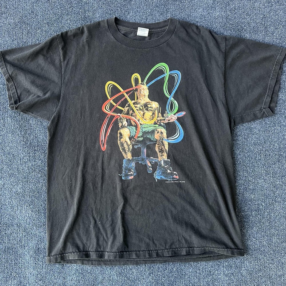 Vintage Tattoo The Earth Shirt Mens Large Black Crusade 2000 Tour Slip Knot Y2K