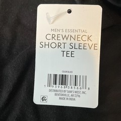 Members Mark Short Sleeve T Shirts Mens Size 2XL Black Gray Crewneck 2 Shirts