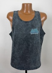 Hawaiian Lava Dyed Tank Top Mens Large Acid Wash Faded Black Surfer Maui Hawaii