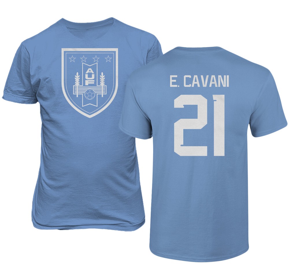 Uruguay Soccer #21 Edinson Cavani World Football Adult and Youth T-Shirt