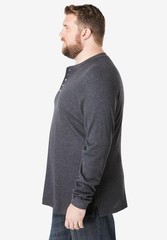 KingSize Men’s Big & Tall Waffle-Knit Thermal Henley Tee – Big – 7XL, Heather…