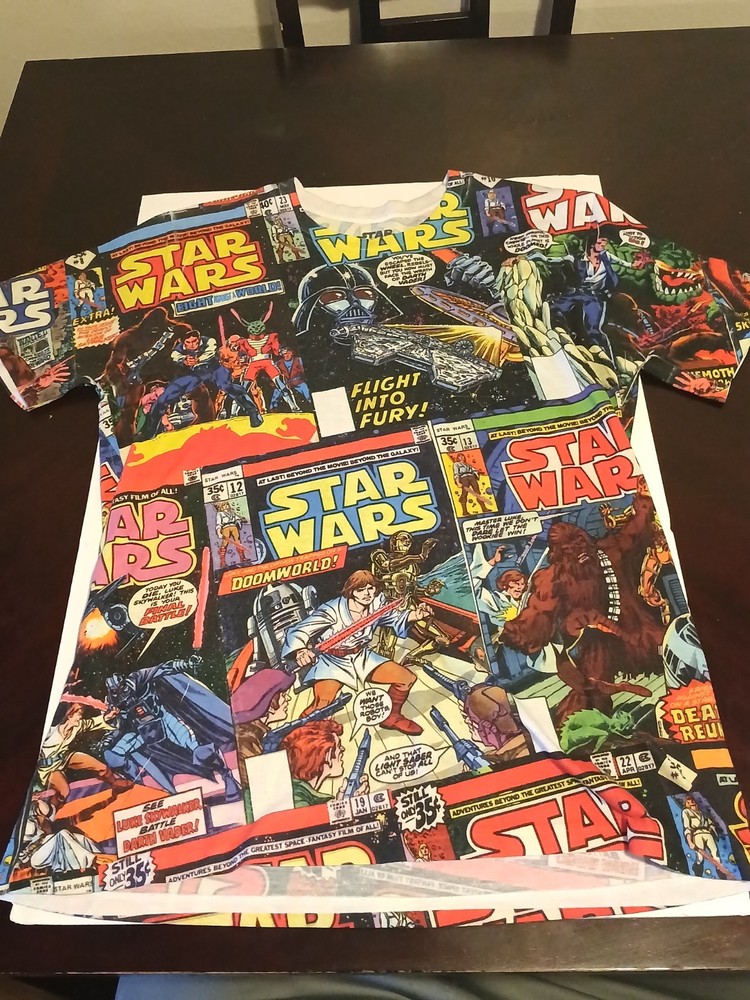 Star Wars Fifth Sun Comic Strip Tshirt Men’s Large Short Sleeve