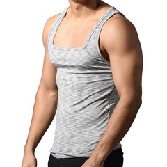 Andrew Christian Vibe Square Neck Tank Grey Medium