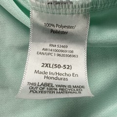 Athletic Works Size 2XL Crew Neck T-Shirt Aqua Green Workout Polyester