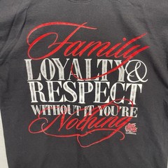FAMILY LOYALTY RESPECT One Deep Urban Streetwear Tee Black T Shirt Men Sz XL