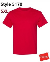 Hanes 5170 5XL EcoSmart Crewneck Short Sleeve Tee Pit to Pit 31″ Deep Red