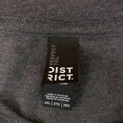 District Perfect Tri Mens 2XL Charcoal Heather Short Sleeve Crew Neck Tee New