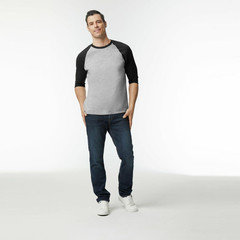 Men’S Heavy Cotton 3/4 Raglan T-Shirt, Style G5700, 2-Pack