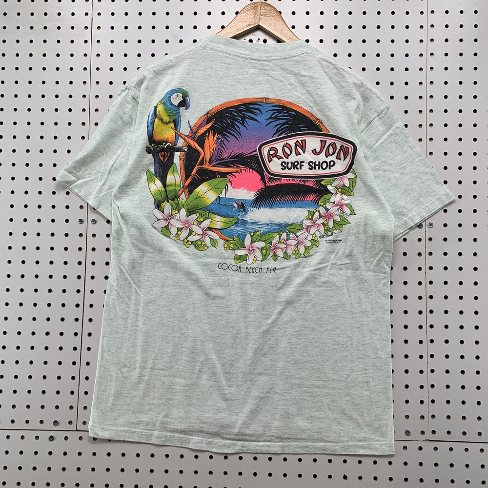 Vintage 80s Ron Jon Surf Shop Cal Cru Shirt Mens L Single Stitch Cocoa Beach USA