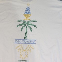 ASOS Design Mens XXXL Cream Oversized California Palm Tree Embroidered T-Shirt