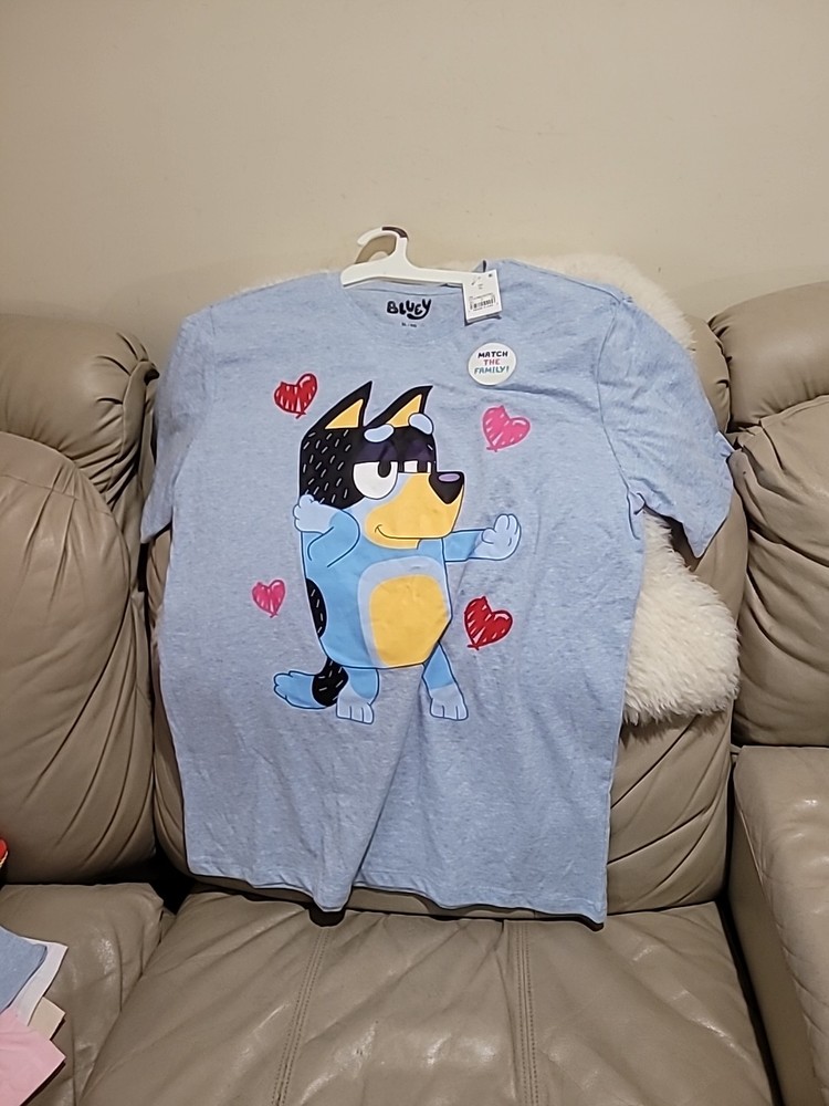Bluey Bandit Bingo Chilli Unisex Softstyle T-Shirt Size XL
