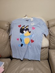 Bluey Bandit Bingo Chilli Unisex Softstyle T-Shirt Size XL
