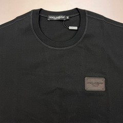 DOLCE & GABBANA Men’s Branded Tag Logo Plaque Cotton Oversized T-Shirt – Black