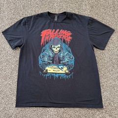 Falling In Reverse Band T-Shirt Skeleton Ouija Ghost Graphic Black Cotton XL