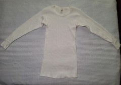 Vintage 1970s 1980s Medallion White Cotton Blend Thermal Shirt Size XL USA