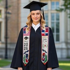 Dominican Republic Graduation Sash, Dominican Republic American Flag Graduati…