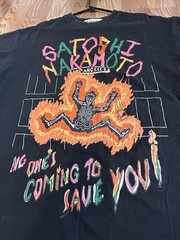 Satoshi Nakamoto “No Savior” Tee Black Cotton Round Neck Men’s Large