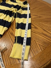 VTG Y2K Abercrombie Fitch Crew Shirt Men XXL Yellow Navy Rugby Striped Preppy