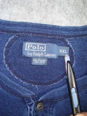 Polo Ralph Lauren Henley Shirt Mens 2XL Indigo Blue Wash Short Sleeve Cotton