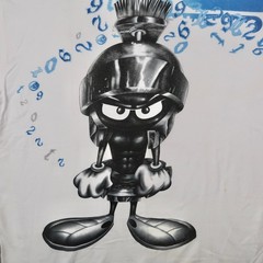 Looney Tunes lot 29 Marvin the Martian White T Shirt Size L Large