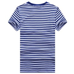 Classic Navy Blue and White Striped Tshirt for Men in Sports and Casual Style