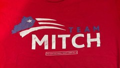 Men’s “Team Mitch” for Kentucky Graphic Print T-Shirt Red/White/Blue Crew Neck M