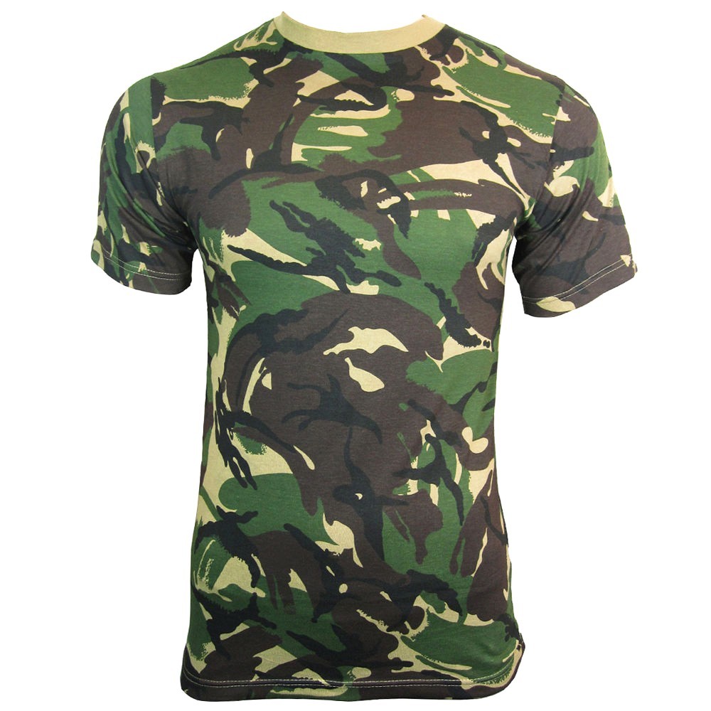 British DPM Camouflage T-Shirt – 100% Cotton Army Military Top All Sizes Camo