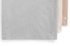 3 PACK POLO RALPH LAUREN STRETCH SLIM FIT COTTON GRAY BEIGE CREW NECK T SHIRTS