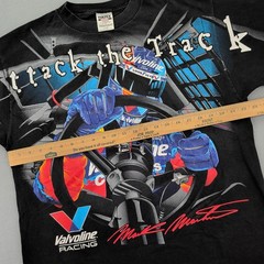 Vintage Valvoline Racing Mark Martin Shirt Mens XL Black Graphic NASCAR 1998 90s