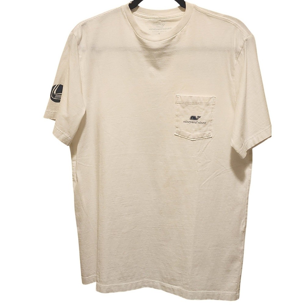 Vineyard Vines Mens White I Whale Golfing Short Sleeve Pocket T-Shirt Small