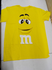Adult Unisex Yellow XL M&M’s Face Halloween Cosplay Costume T-Shirt
