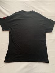 Gildan DryBlend Mens black graphic print short sleeve tee shirt size L