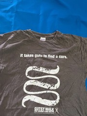 Gildan Gutsy Walk Crohn’s & Colitis Charity T-Shirt Gray Graphic Tee Adult Size
