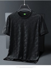 New Men Fashion Trend Ice Silk Short Sleeve Streetwear Summer T-Shirt 3 Colors